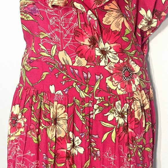 Sofia Floral‎ Fairy Wrap Dress Large Cottage Peasant Ethereal Victorian Feminine - Picture 7 of 12